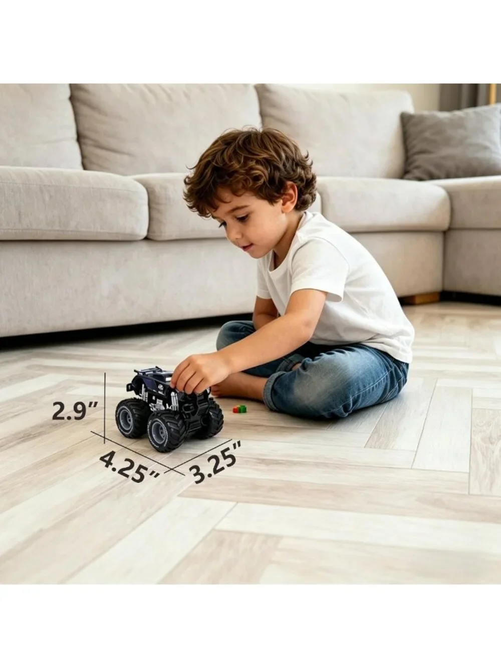 Friction-Driven Metal Toy Cars - 4 Pack Big Wheel Friends, Fun for Kids!
